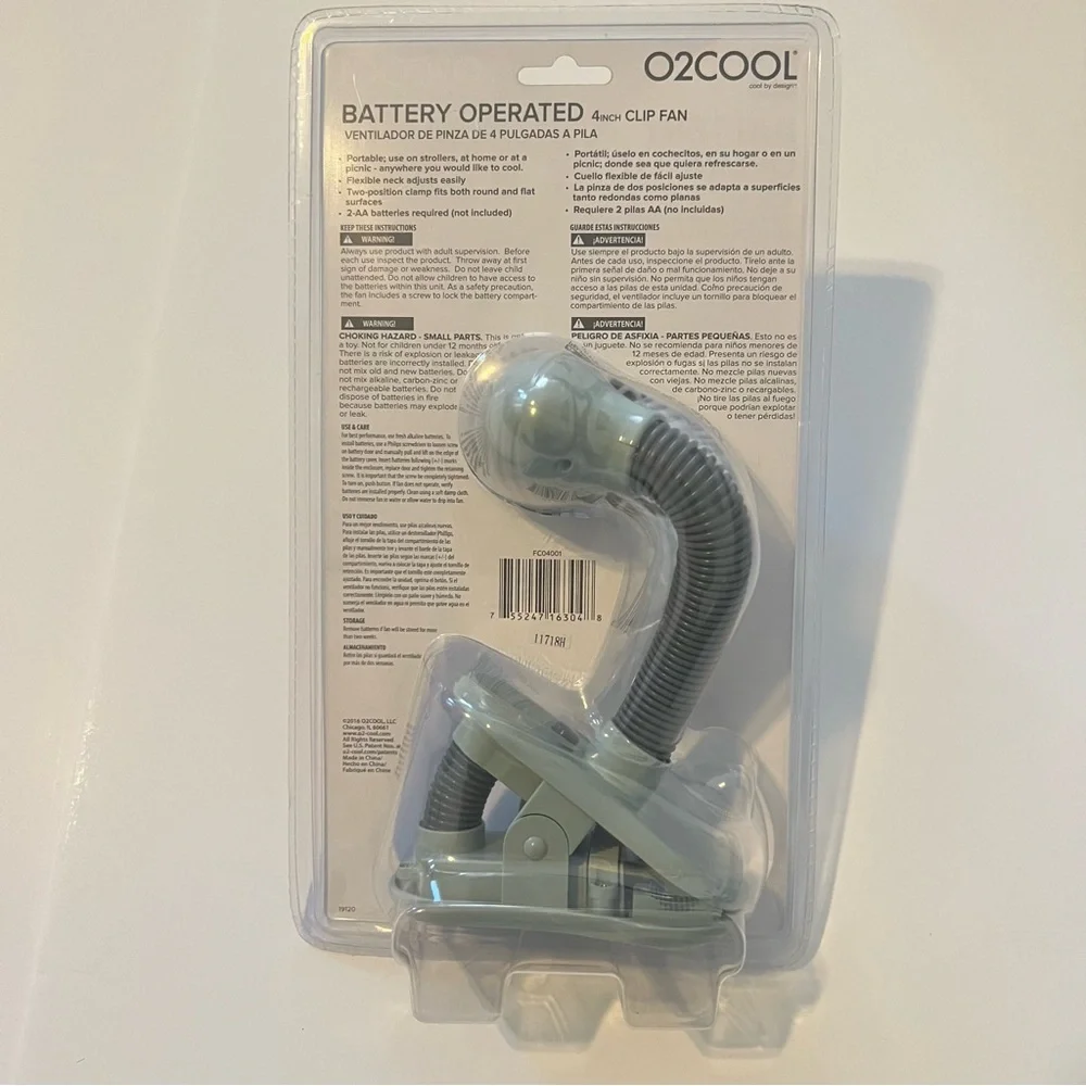 O2Cool Battery Operated 4 Inch Clip Fan New - Picture 2 of 6